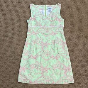 Lilly Pulitzer Vintage Sleeveless Shift Dress size 4 Monkey & Palm Trees
